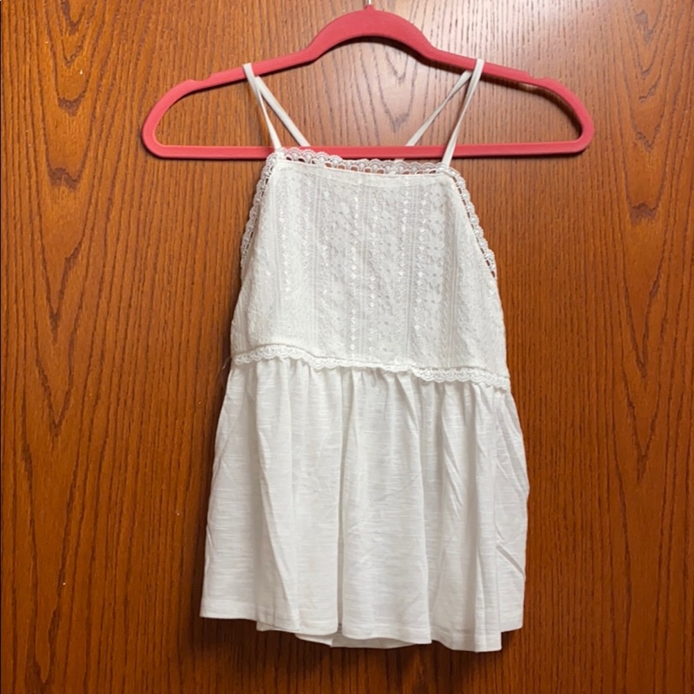 Francesca’s white lace tank blouse